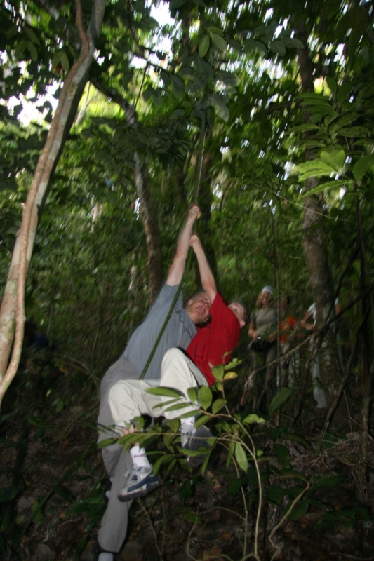 Penanjung nature reserve. Playing Tarzan on the vines, Java Pangandaran Indonesia 3.jpg - Indonesia Java Pangandaran. Penanjung nature reserve. Playing Tarzan on the vines